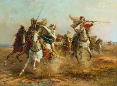Beduini che prendono la mira da Adolf Schreyer
